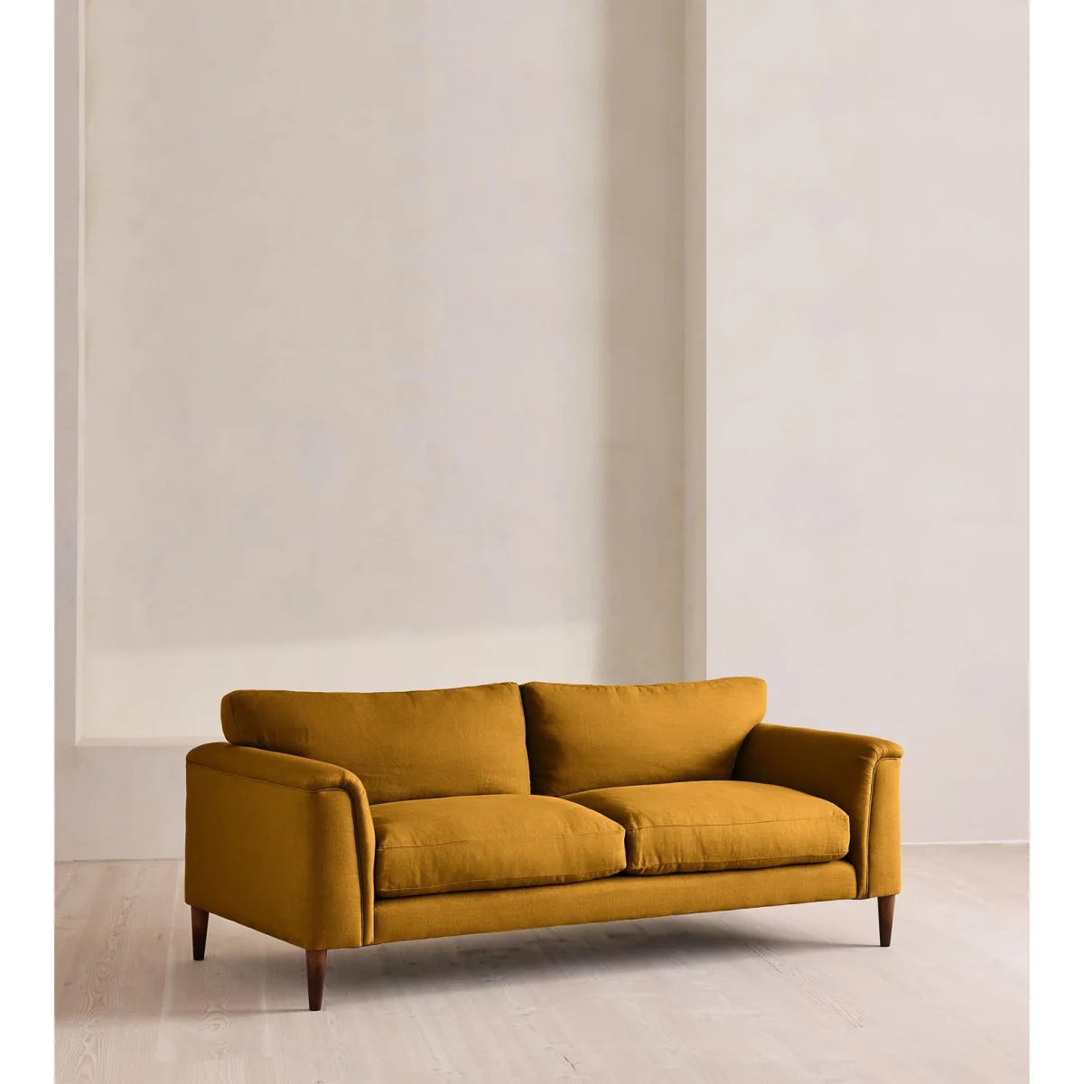 Reya Three Seater Sofa, Linen, Turmeric, UK – image 3