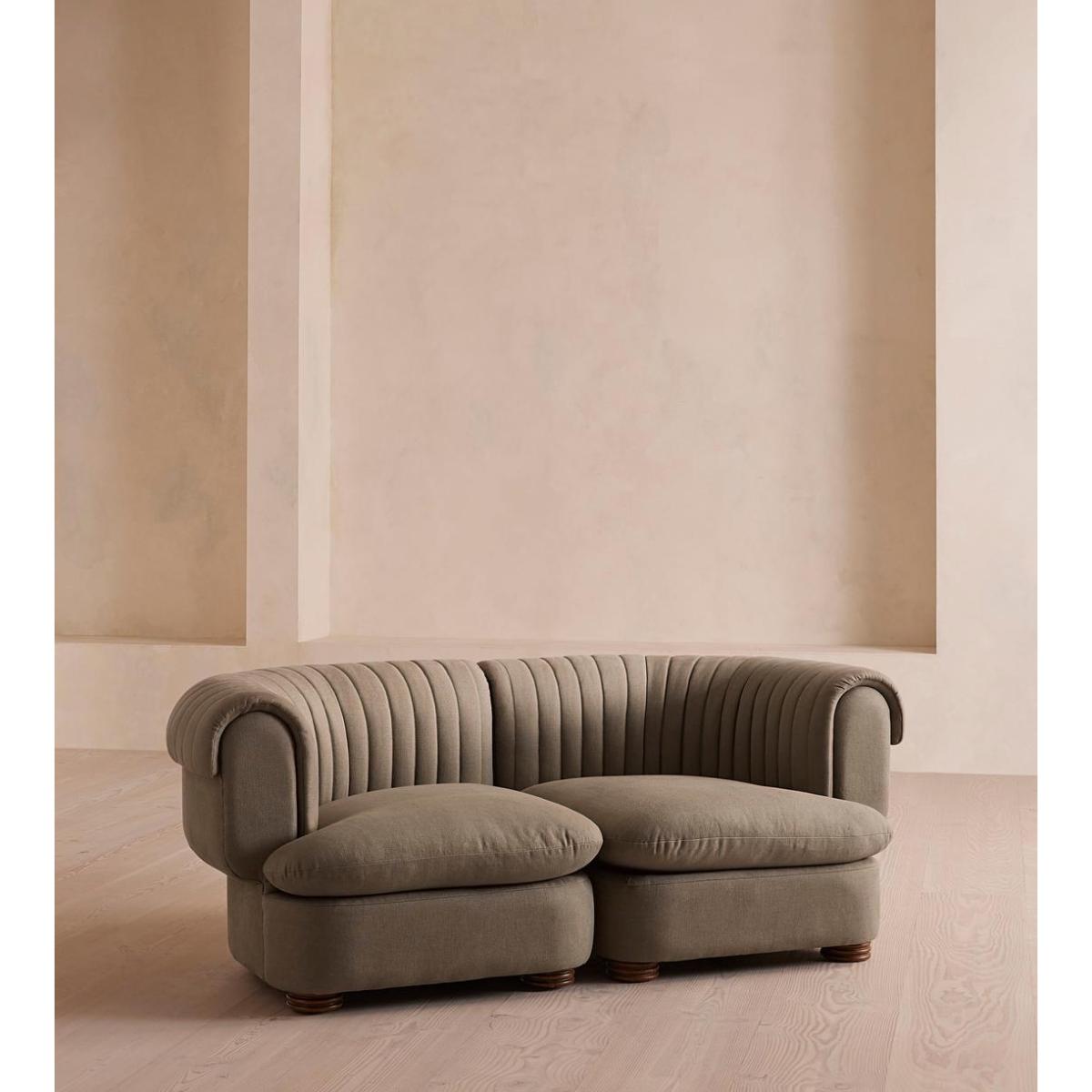 Rava Three Seater Sofa, Linen, Mushroom – image 2