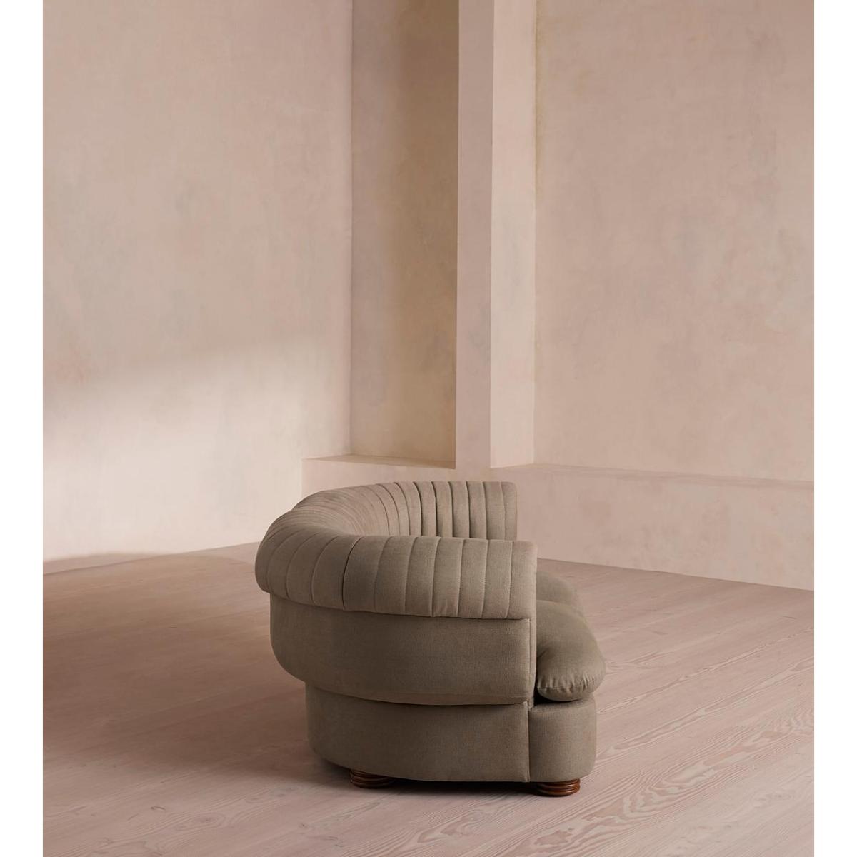 Rava Three Seater Sofa, Linen, Mushroom – image 4