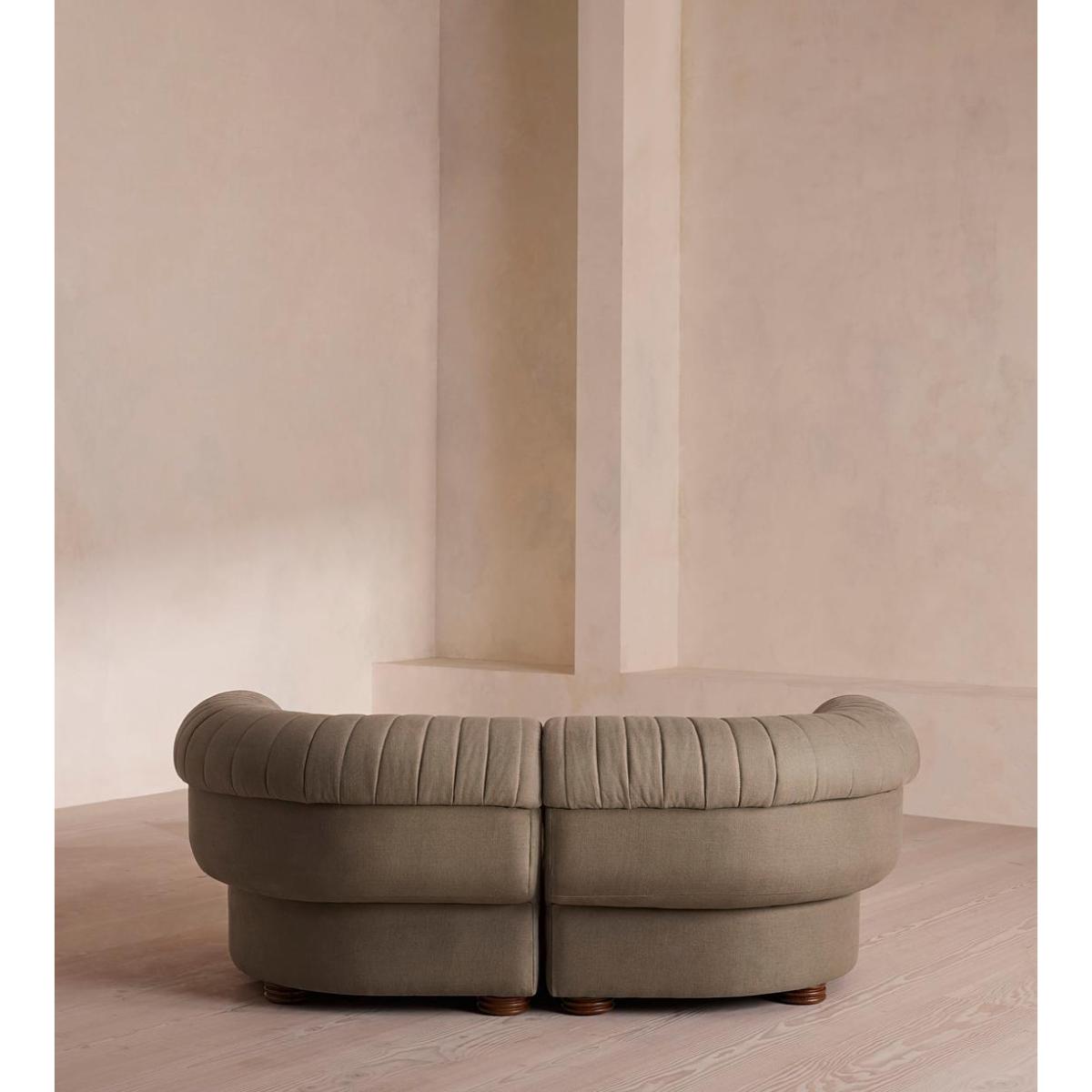 Rava Three Seater Sofa, Linen, Mushroom – image 5