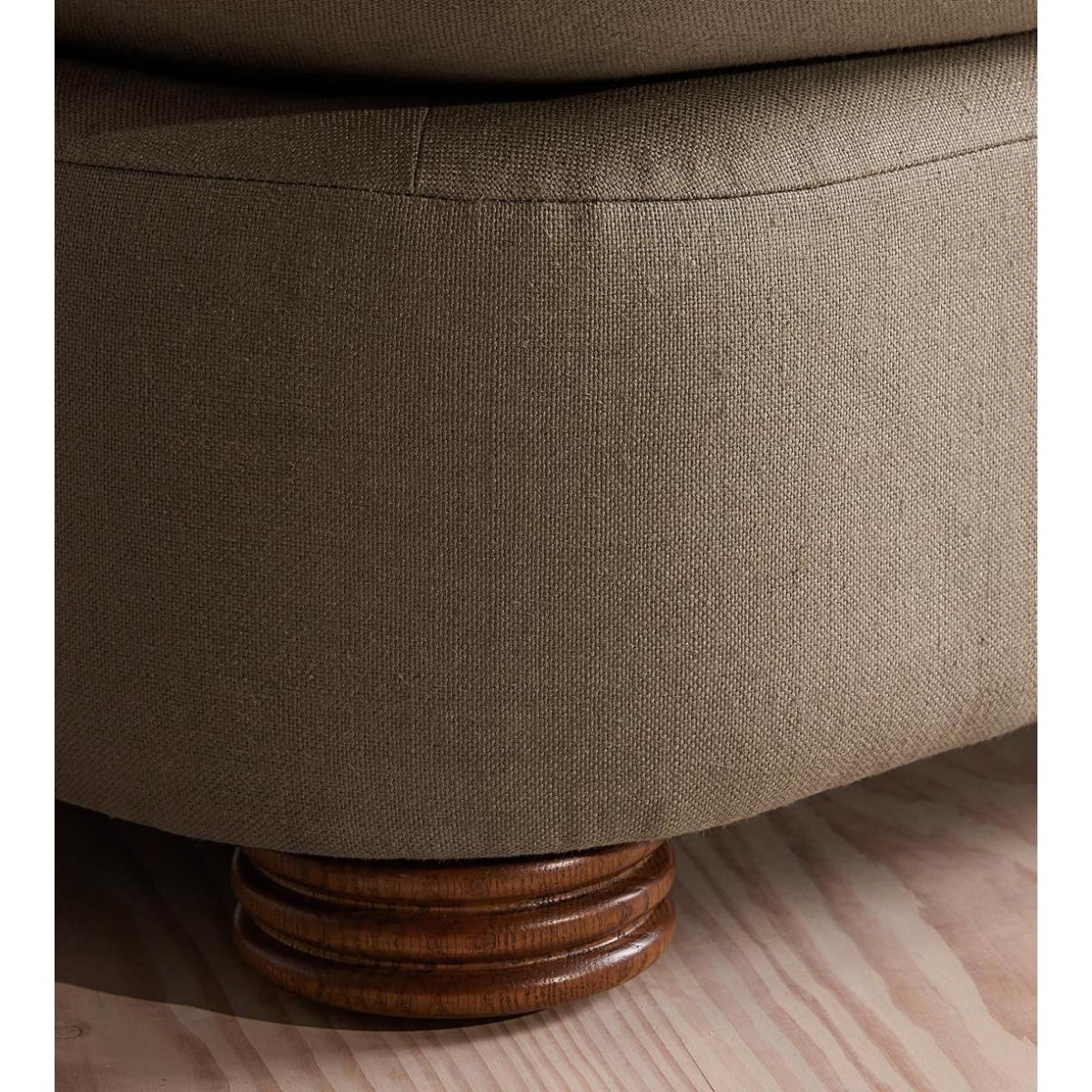 Rava Three Seater Sofa, Linen, Mushroom – image 6