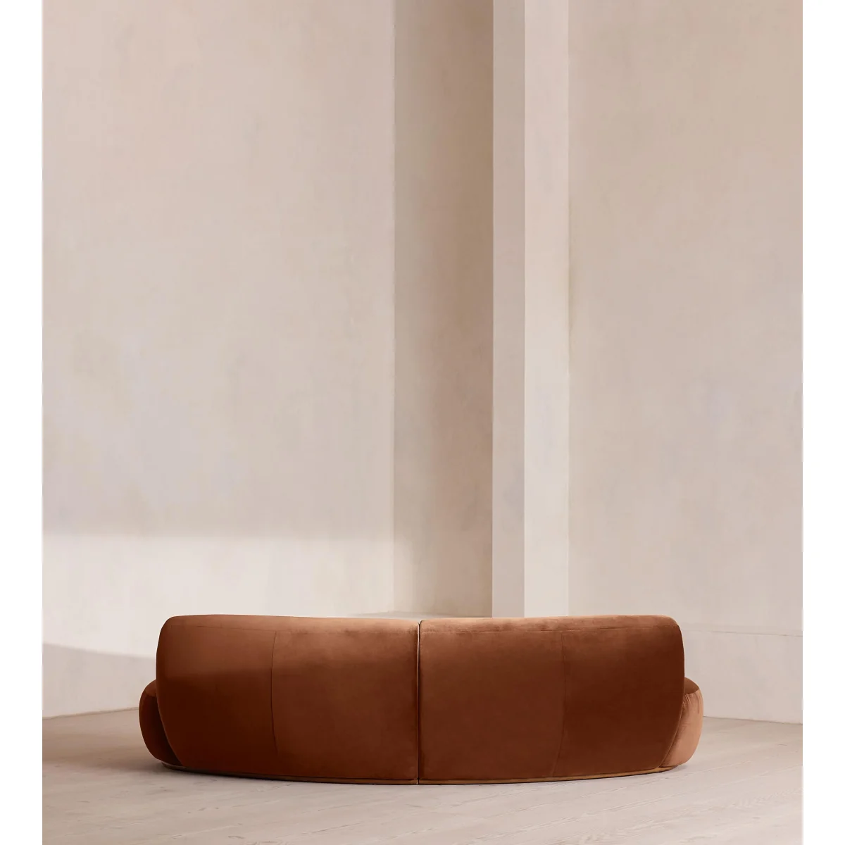 Aline Serpentine Modular Sofa, Three Seater, Velvet, Cinnamon, UK – image 5