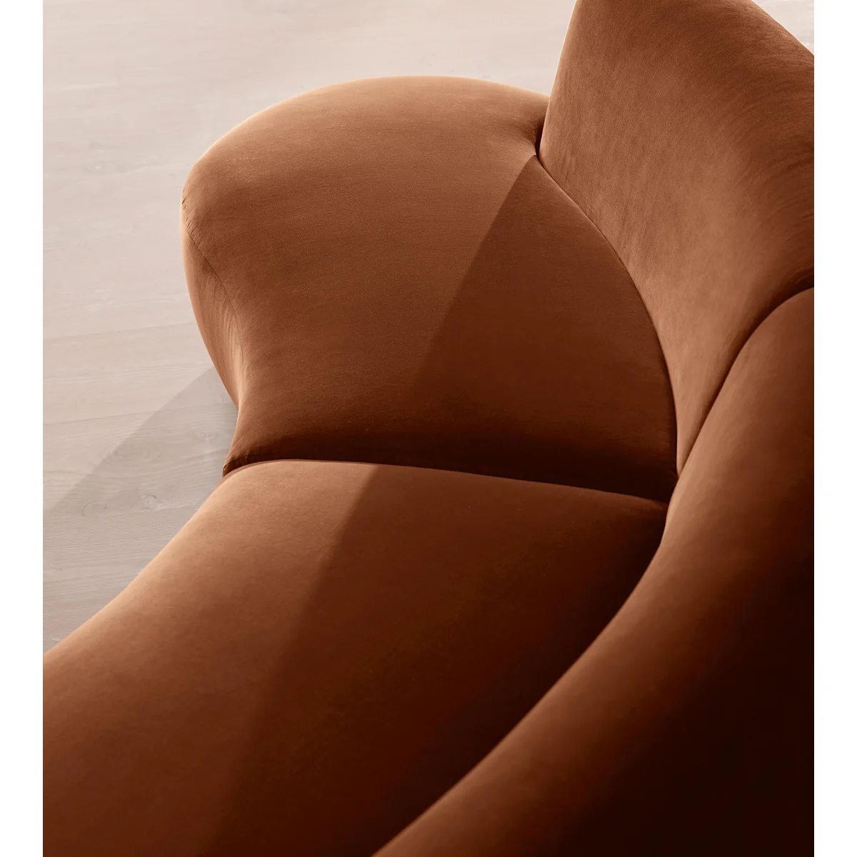 Aline Serpentine Modular Sofa, Three Seater, Velvet, Cinnamon, UK – image 7