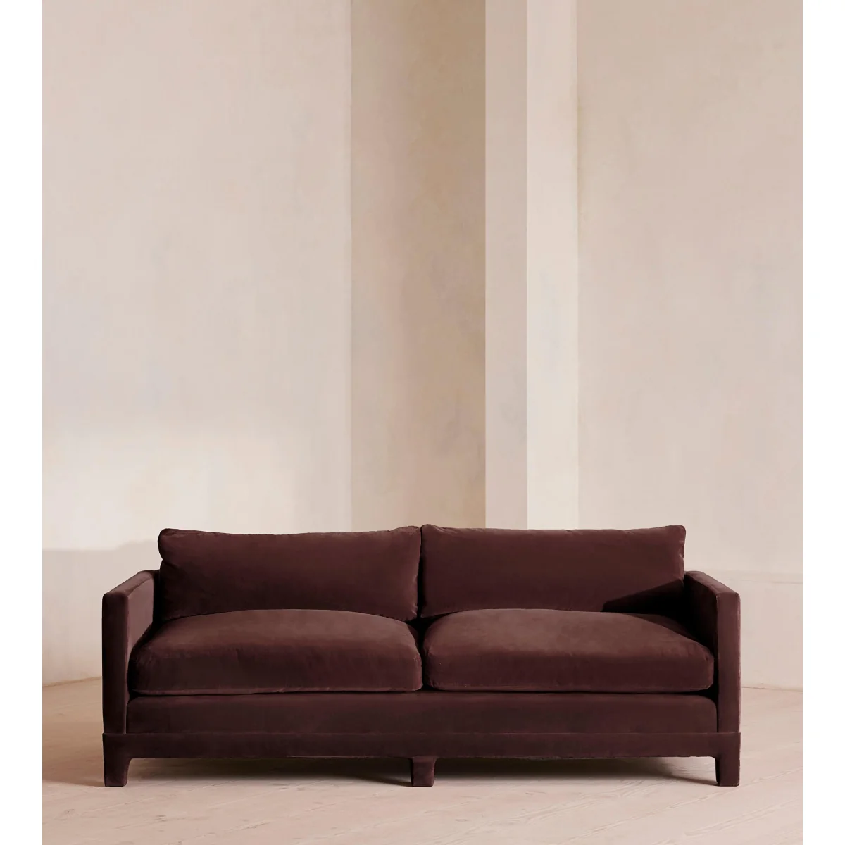 Ashford Three Seater Sofa, Velvet, Aubergine, UK – image 2