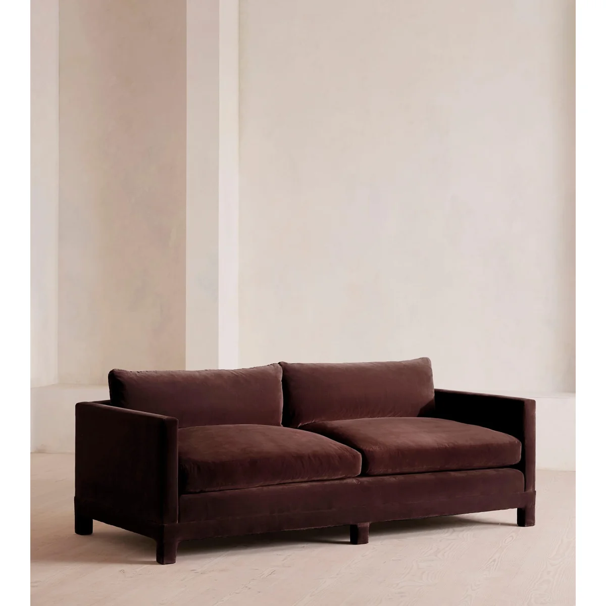 Ashford Three Seater Sofa, Velvet, Aubergine, UK – image 3