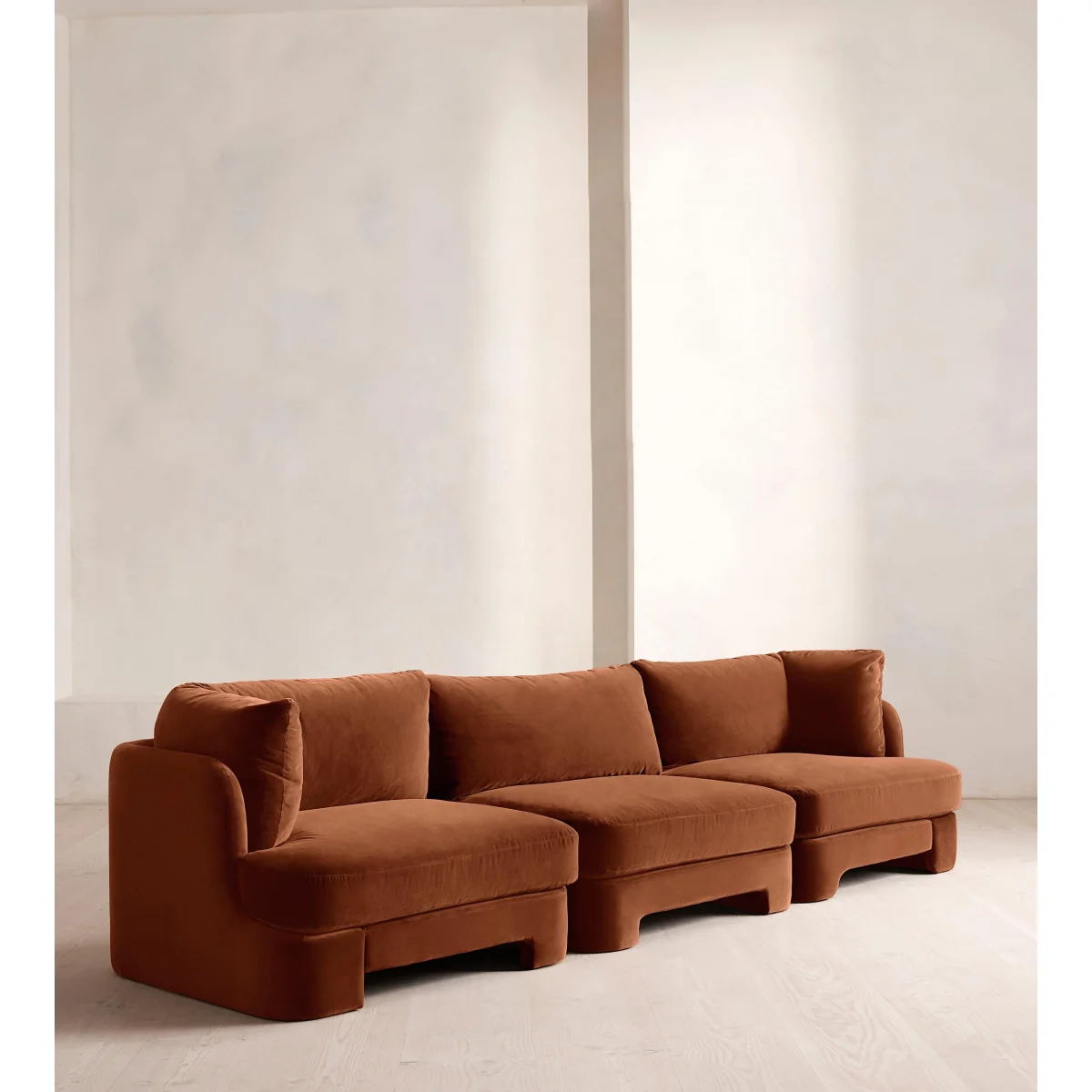 Odell Modular Sofa, Four Seater, Velvet, Cinnamon, UK – image 3