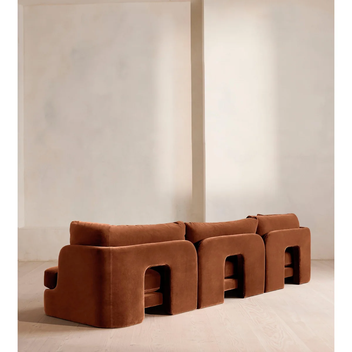 Odell Modular Sofa, Four Seater, Velvet, Cinnamon, UK – image 4