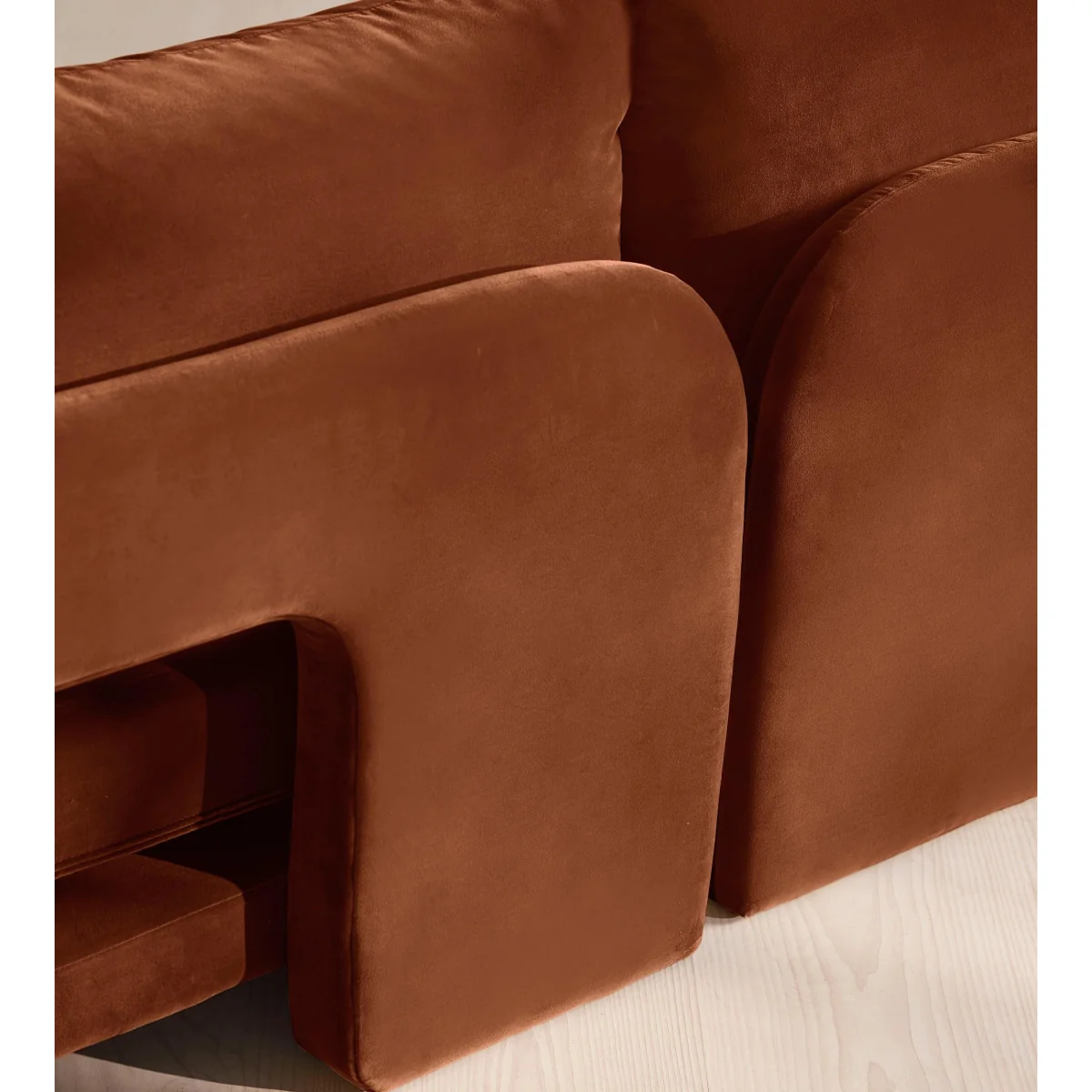 Odell Modular Sofa, Four Seater, Velvet, Cinnamon, UK – image 6