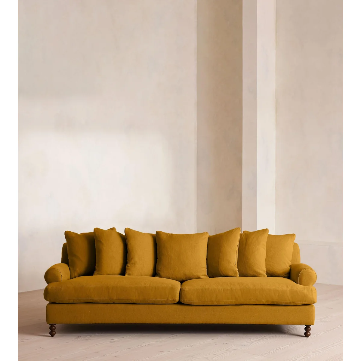 Audrey Four Seater Sofa, Linen, Turmeric, UK – image 2