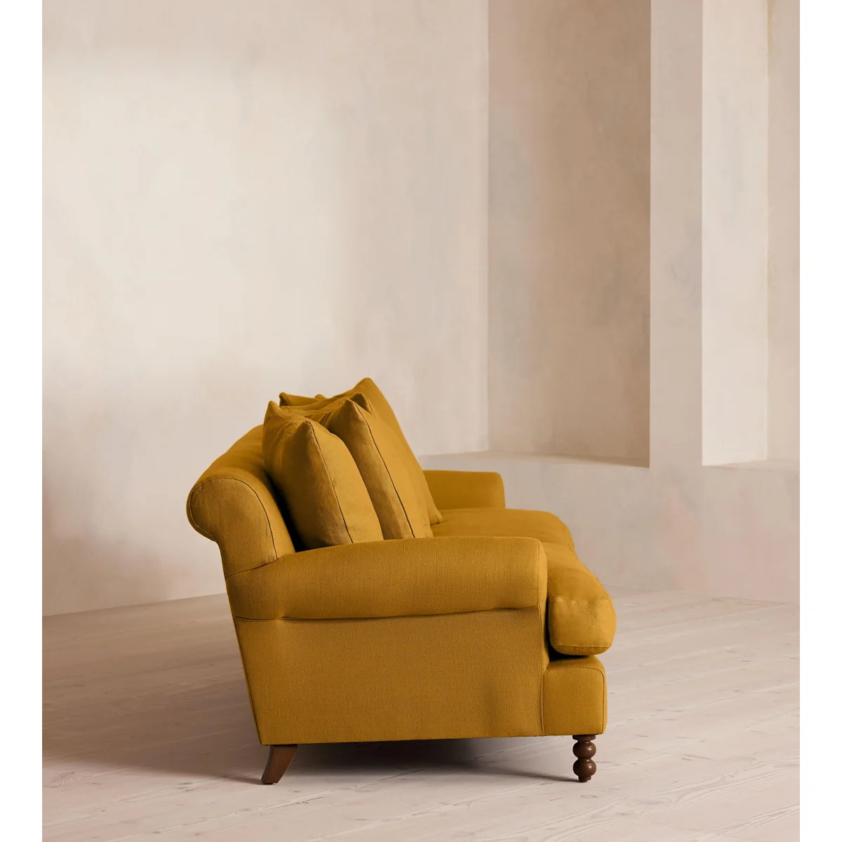 Audrey Four Seater Sofa, Linen, Turmeric, UK – image 4