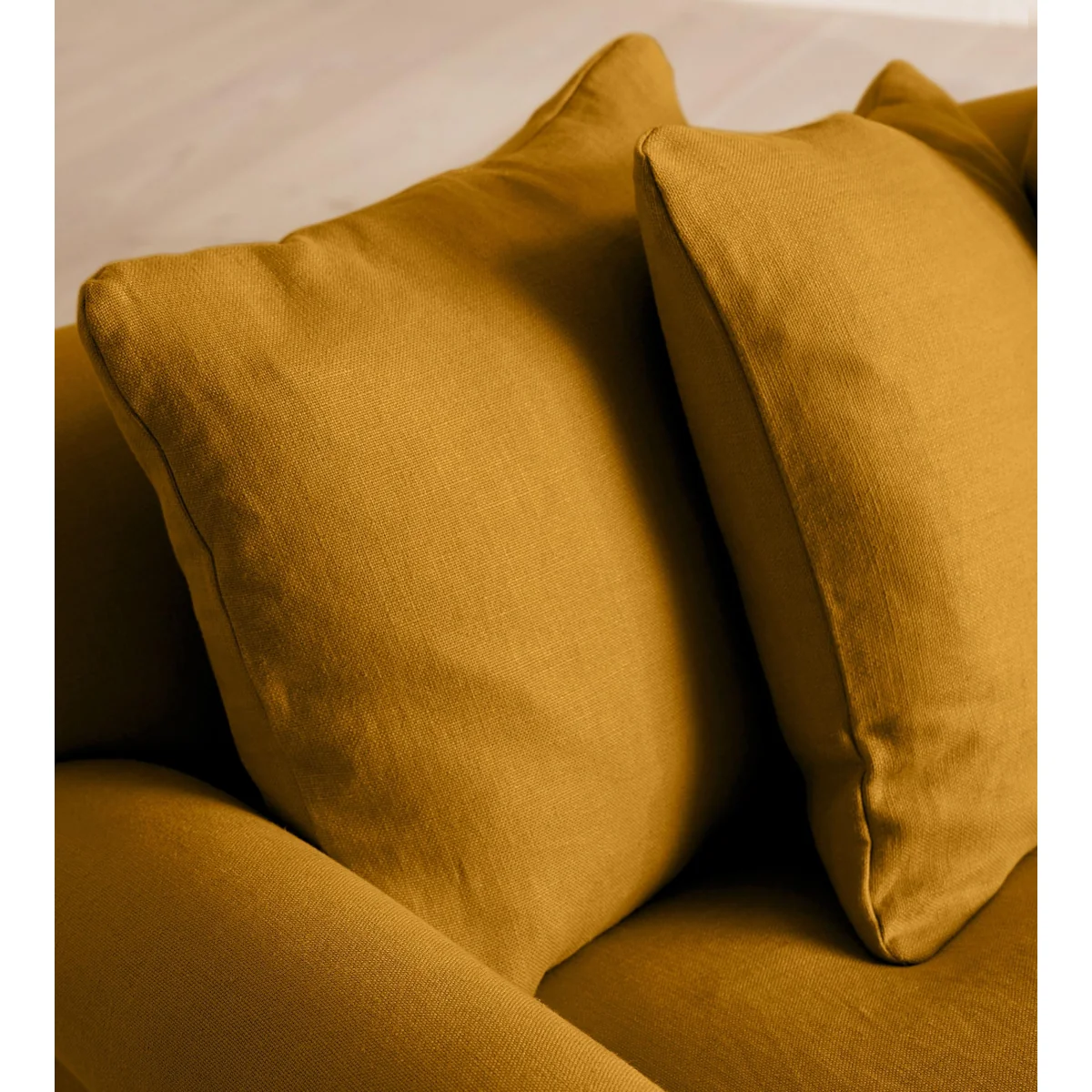 Audrey Four Seater Sofa, Linen, Turmeric, UK – image 7