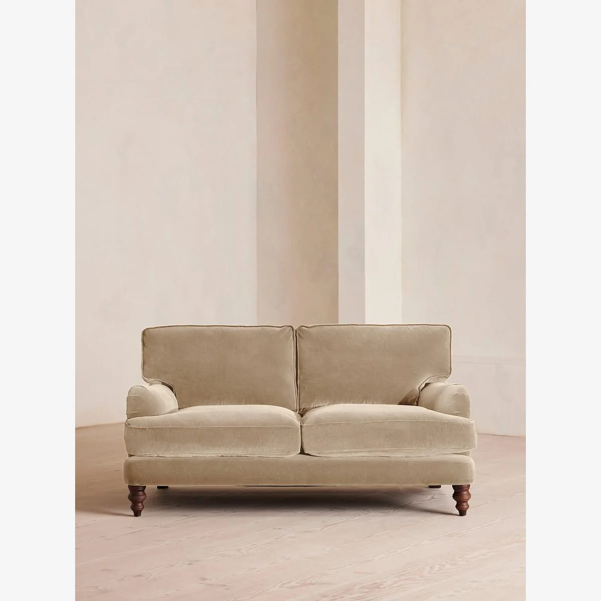 Arundel Two Seater Sofa, Velvet, Oyster – image 1
