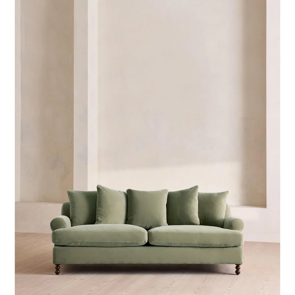 Audrey Three Seater Sofa, Velvet, Seafoam, UK – image 2