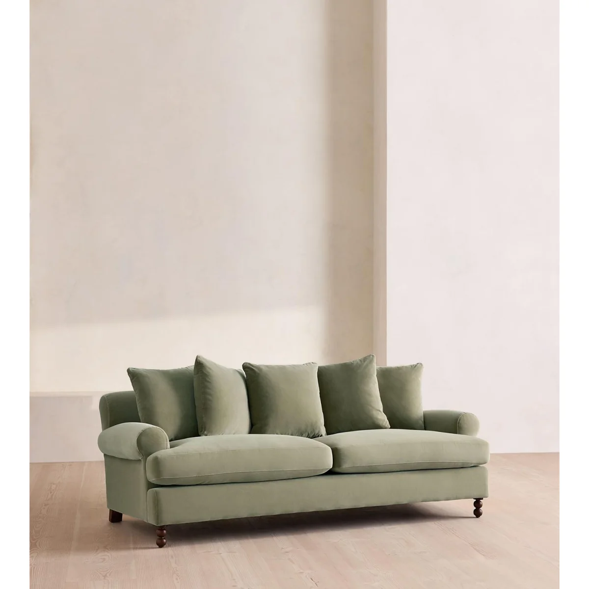 Audrey Three Seater Sofa, Velvet, Seafoam, UK – image 3