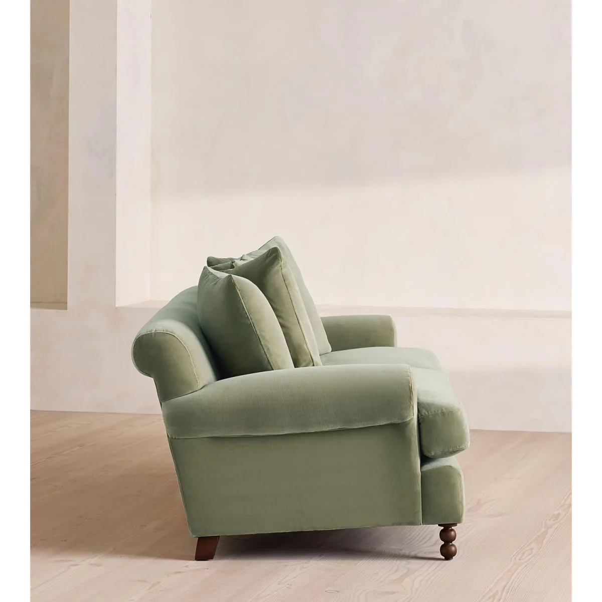 Audrey Three Seater Sofa, Velvet, Seafoam, UK – image 4
