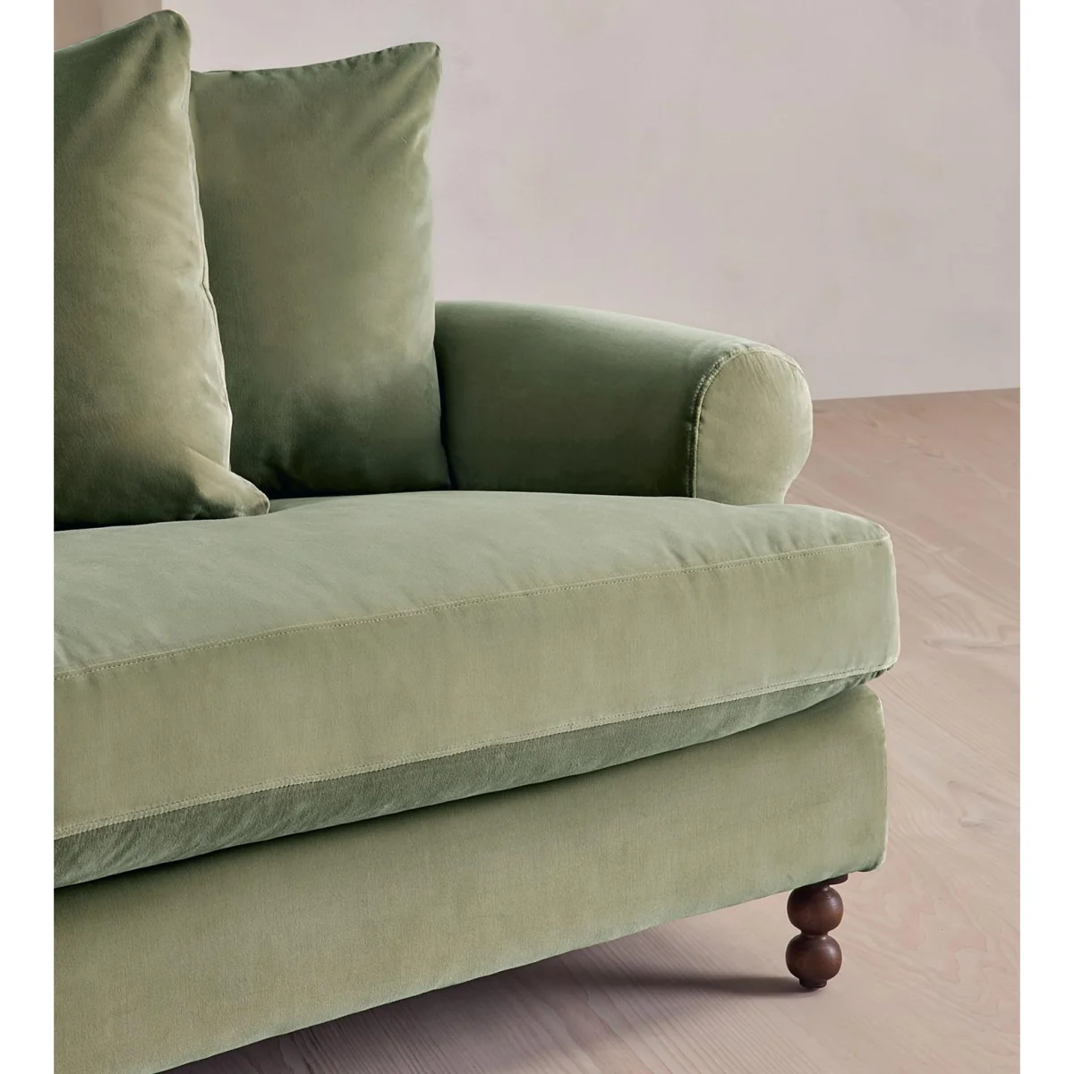 Audrey Three Seater Sofa, Velvet, Seafoam, UK – image 6