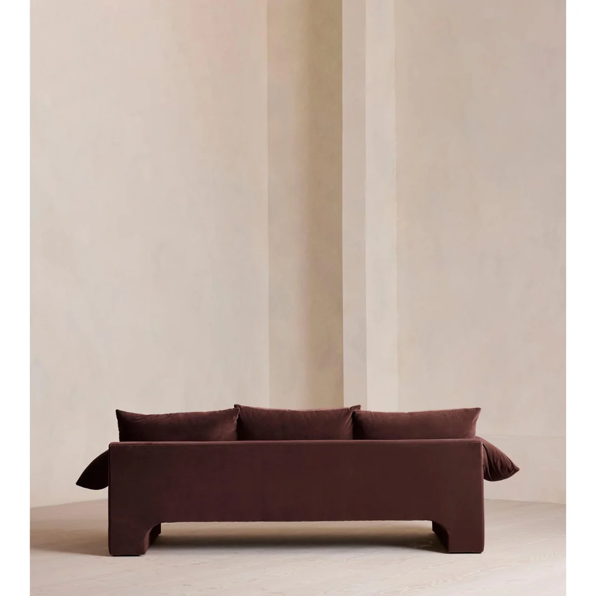 Wyatt Three Seater Sofa, Velvet, Aubergine, UK – image 5