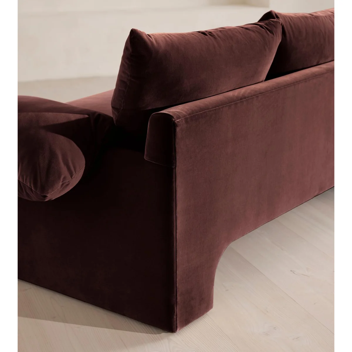 Wyatt Three Seater Sofa, Velvet, Aubergine, UK – image 6