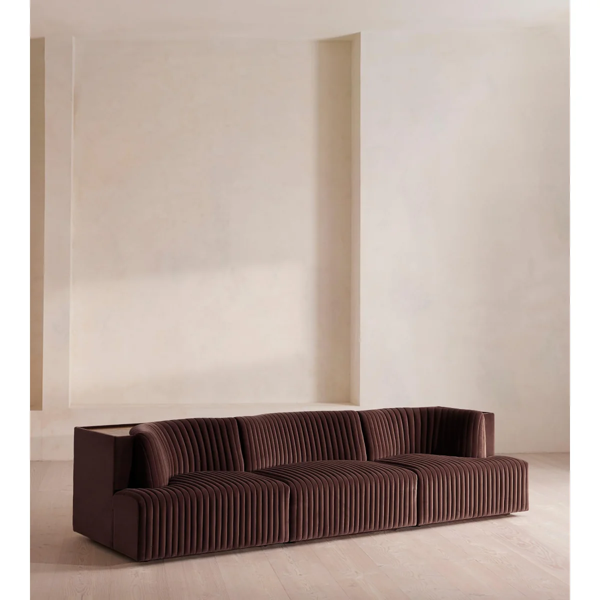 Hamish Modular Sofa, Four Seater, Velvet, Aubergine, UK – image 3