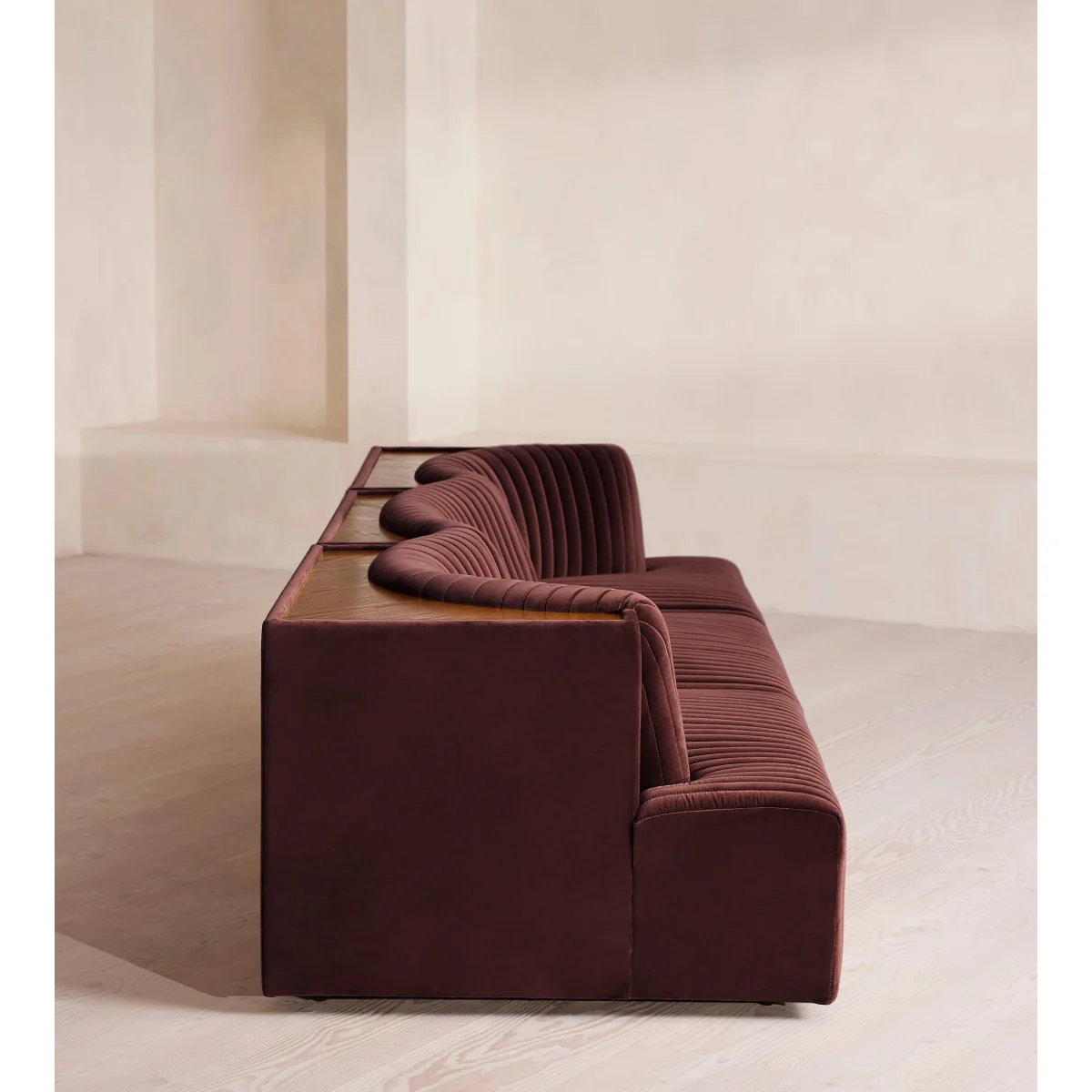Hamish Modular Sofa, Four Seater, Velvet, Aubergine, UK – image 4