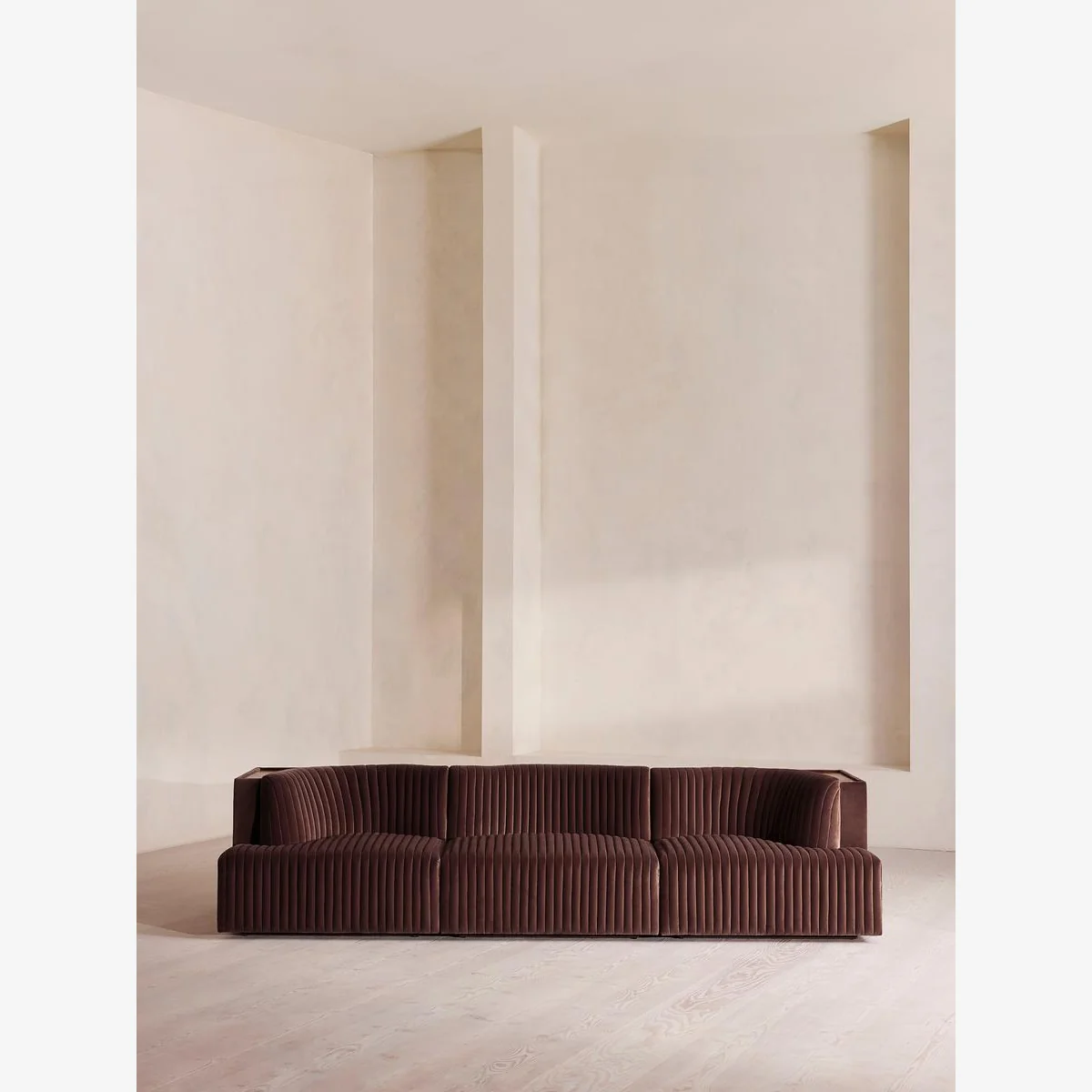 Hamish Modular Sofa, Four Seater, Velvet, Aubergine, UK – image 1