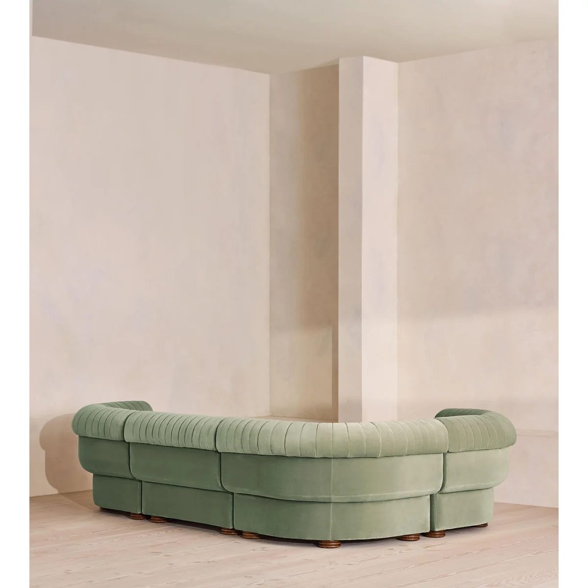 Rava Modular Sofa, L-Shape Sofa, Velvet, Seafoam, UK – image 4