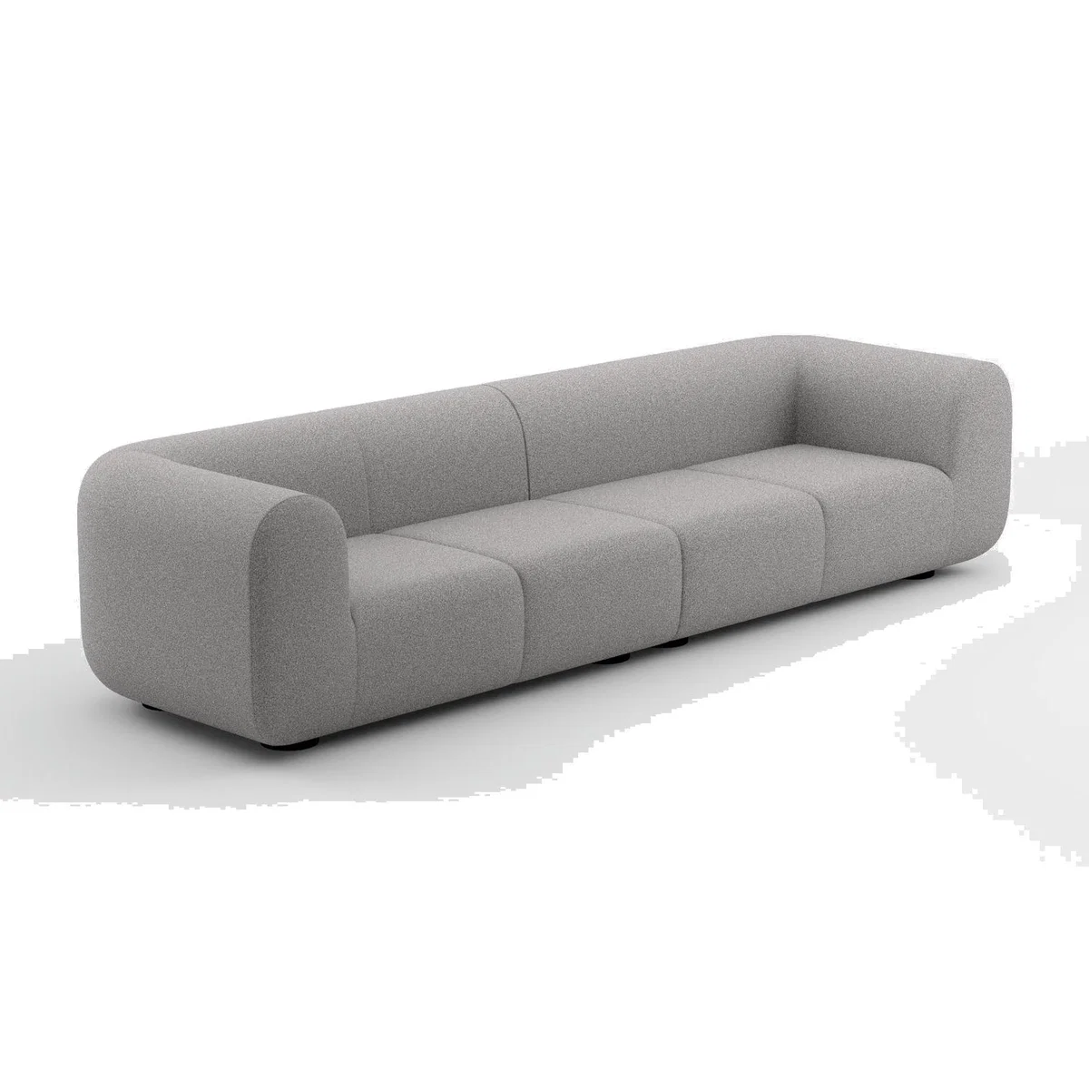Tom Dixon - Plump 4-Seater Modular Sofa - Configuration 4 - Light Grey (Kvadrat Divina Melange 0120)