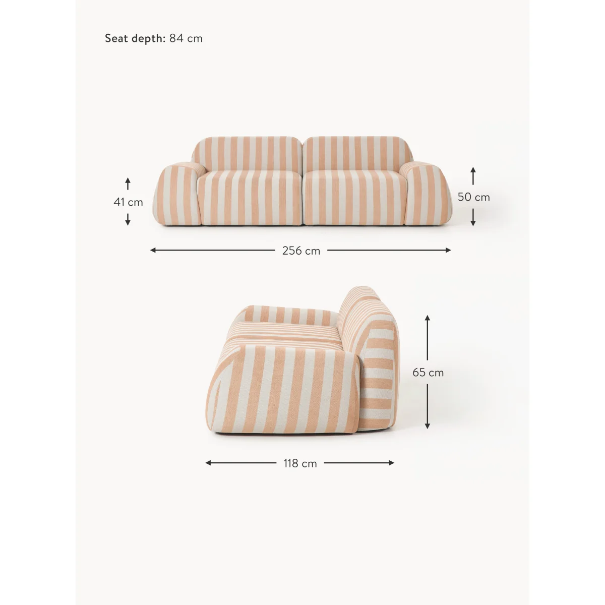 Modular Striped Sofa Wolke (3-seater) – image 12