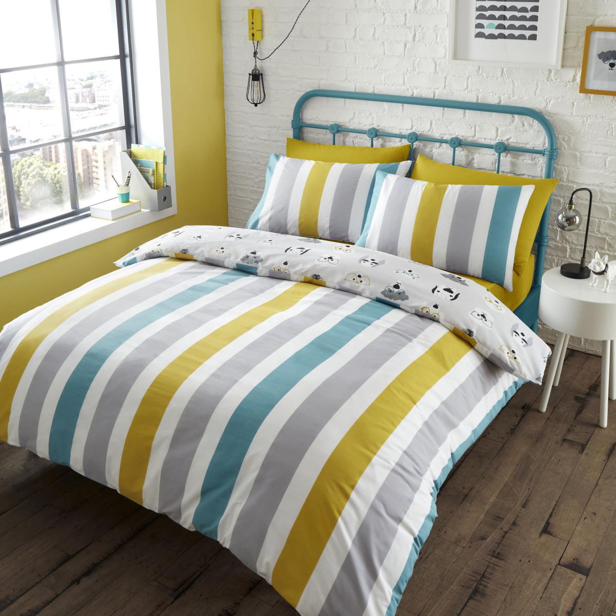 Catherine Lansfield Cool Dogs Grey Reversible Duvet Cover and Pillowcase Set MultiColoured – image 2