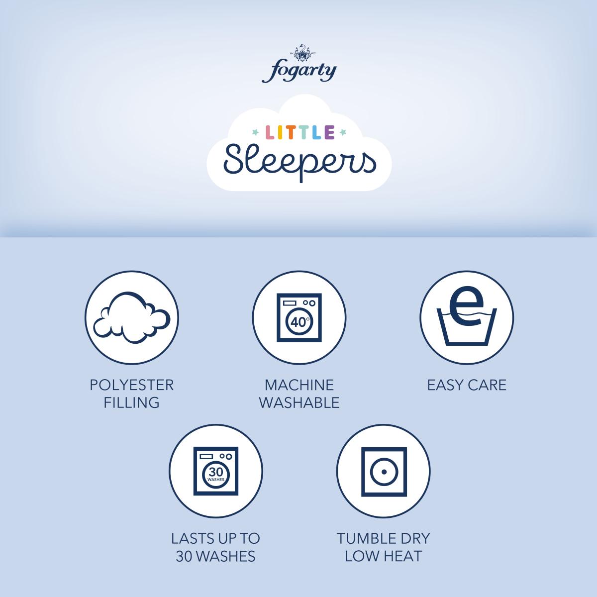 Fogarty Little Sleepers Perfectly Washable 4 Tog Cot Bed Duvet White – image 4