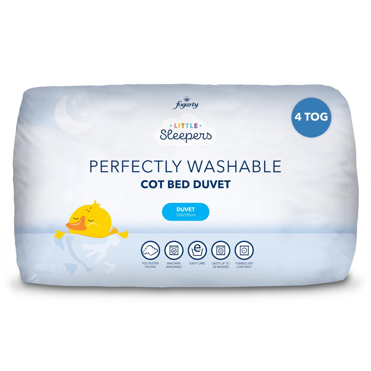 Fogarty Little Sleepers Perfectly Washable 4 Tog Cot Bed Duvet White – image 5