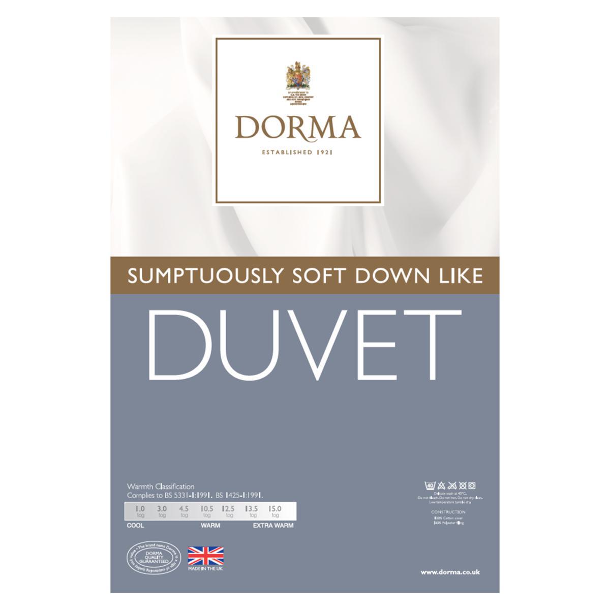 Dorma Sumptuous Down Like 4.5 Tog Duvet White – image 4