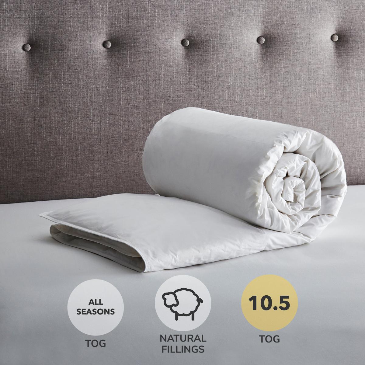 Fogarty Anti Allergy White Goose Feather and Down 10.5 Tog Duvet White – image 1
