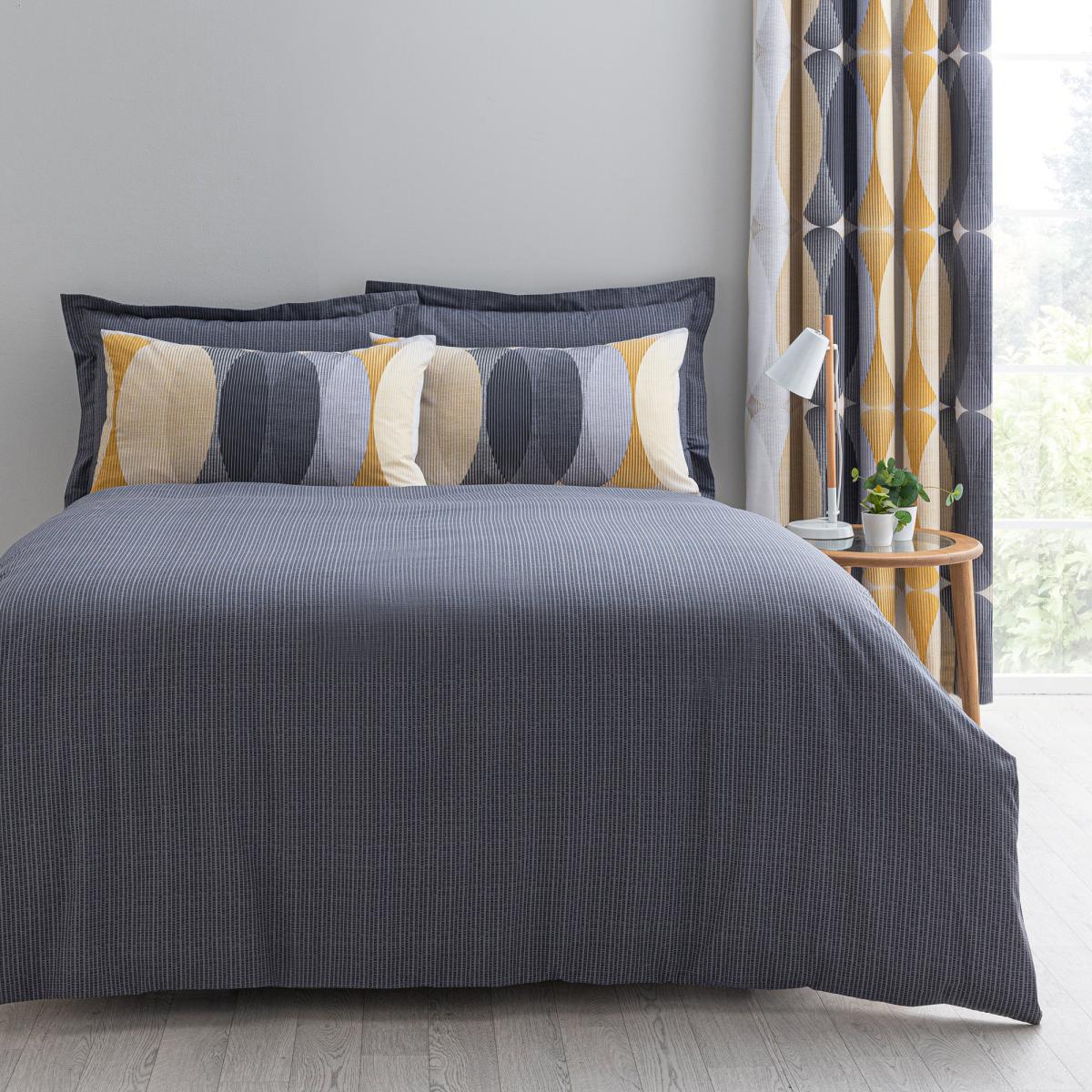 Elements Elijah Ochre Reversible Duvet Cover and Pillowcase Set Yellow, Blue and White – image 2