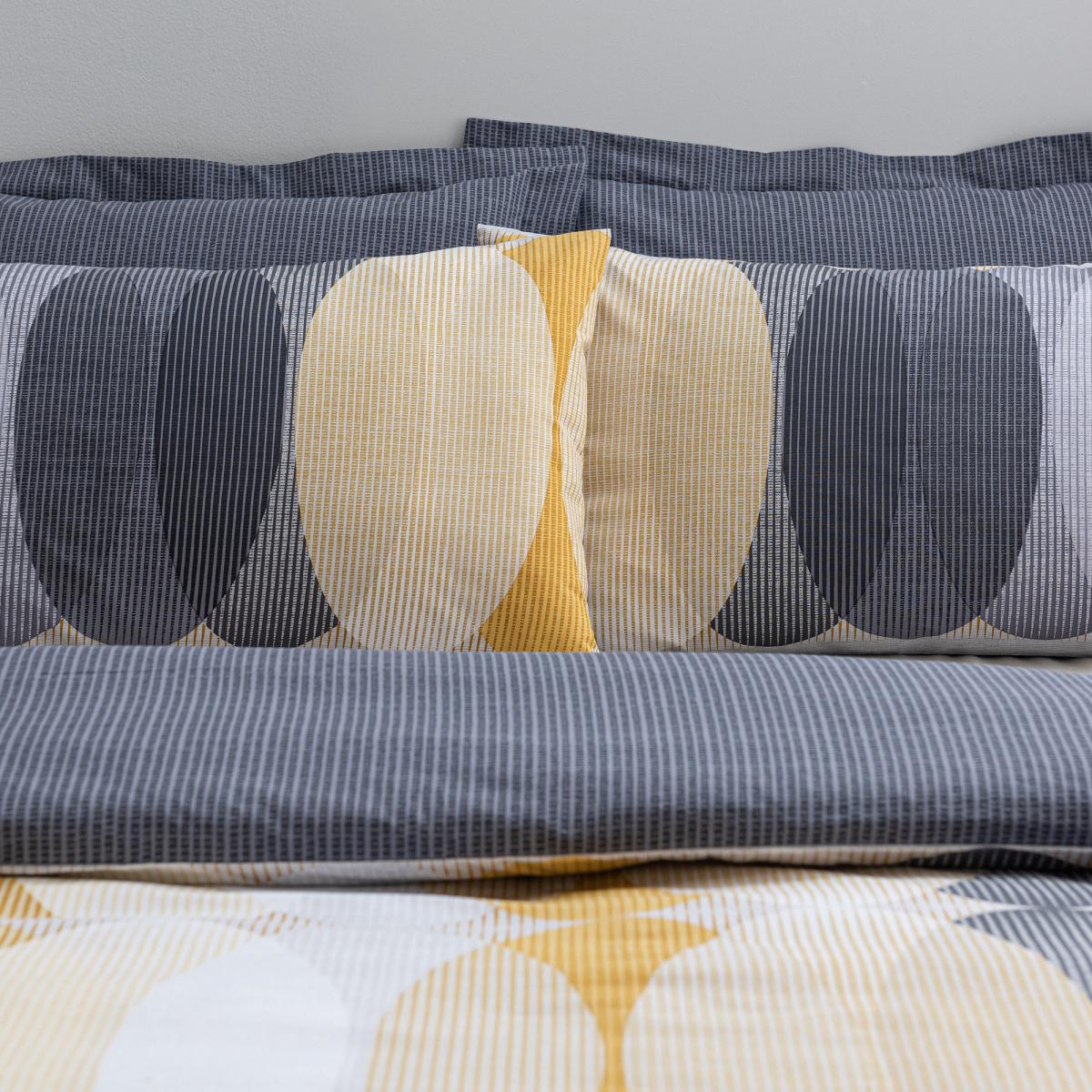 Elements Elijah Ochre Reversible Duvet Cover and Pillowcase Set Yellow, Blue and White – image 3