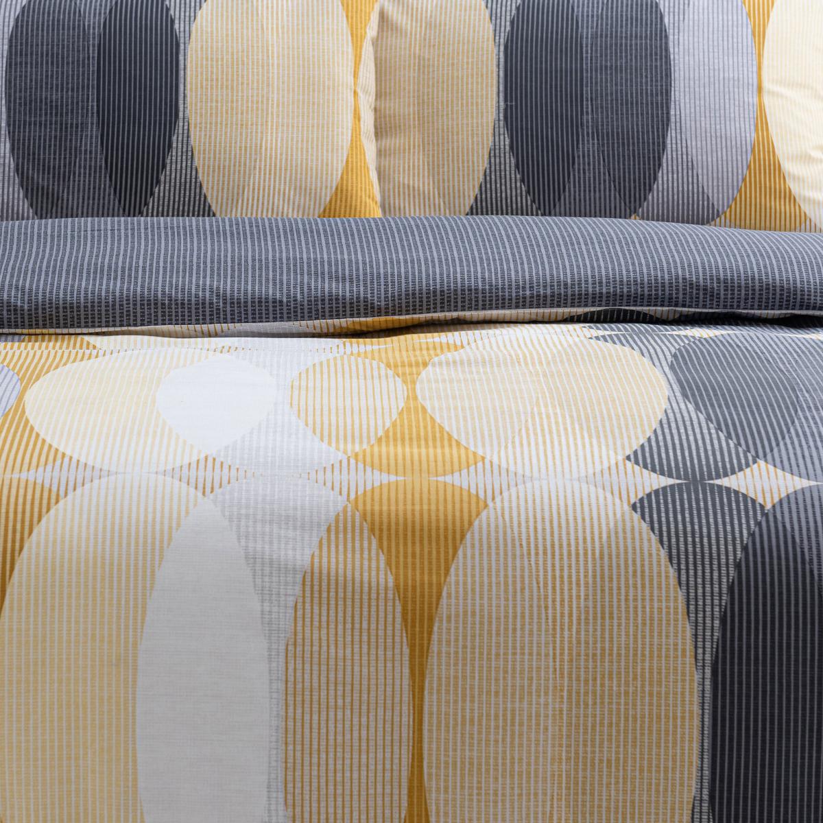 Elements Elijah Ochre Reversible Duvet Cover and Pillowcase Set Yellow, Blue and White – image 6