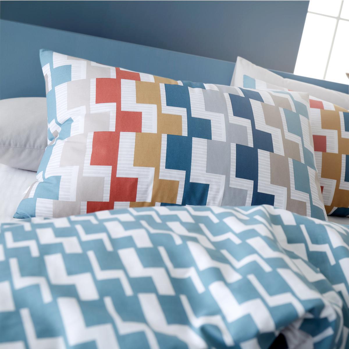 Bianca Fine Linens Dakota Geo Egyptian Cotton Duvet Cover and Pillowcase Set MultiColoured – image 2