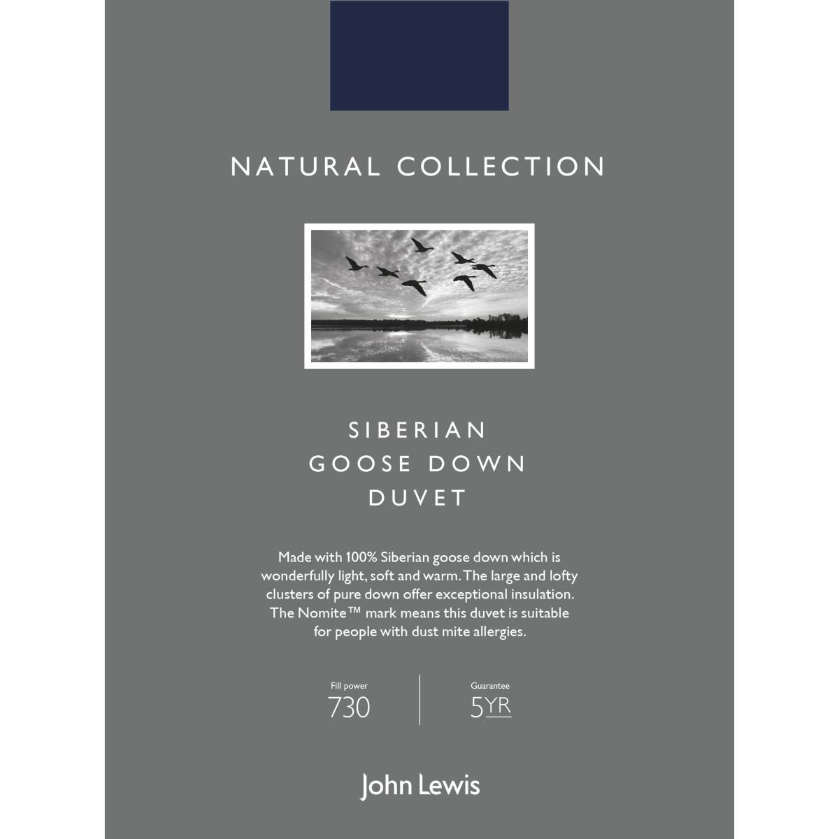 John Lewis & Partners Natural Collection Siberian Goose Down Duvet, 7 Tog – image 5