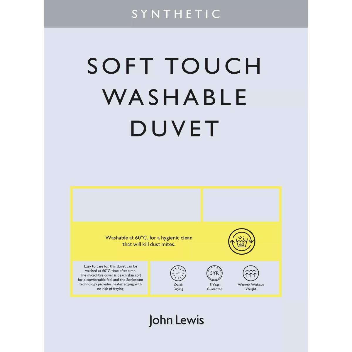 John Lewis & Partners Synthetic Soft Touch Washable Duvet, 2.5 Tog – image 2