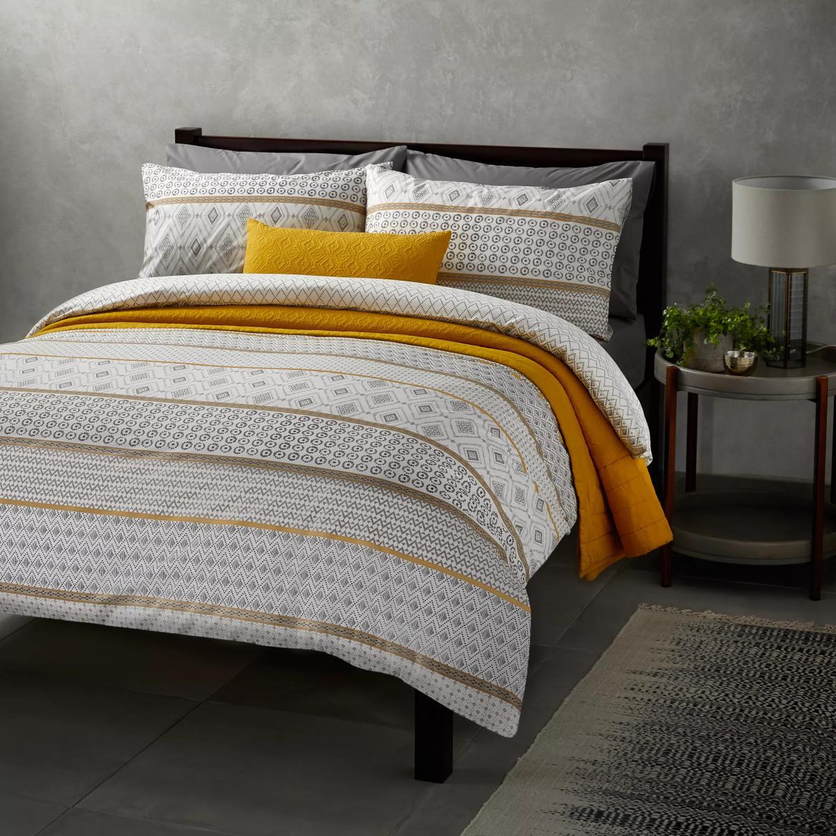 John Lewis & Partners Textured and Decorative Fusion Nisha Stripe Duvet Cover Set – image 1