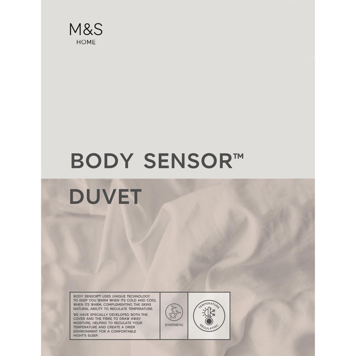 M&S Body Sensor™ 1 Tog Duvet - SGL - White, White – image 2