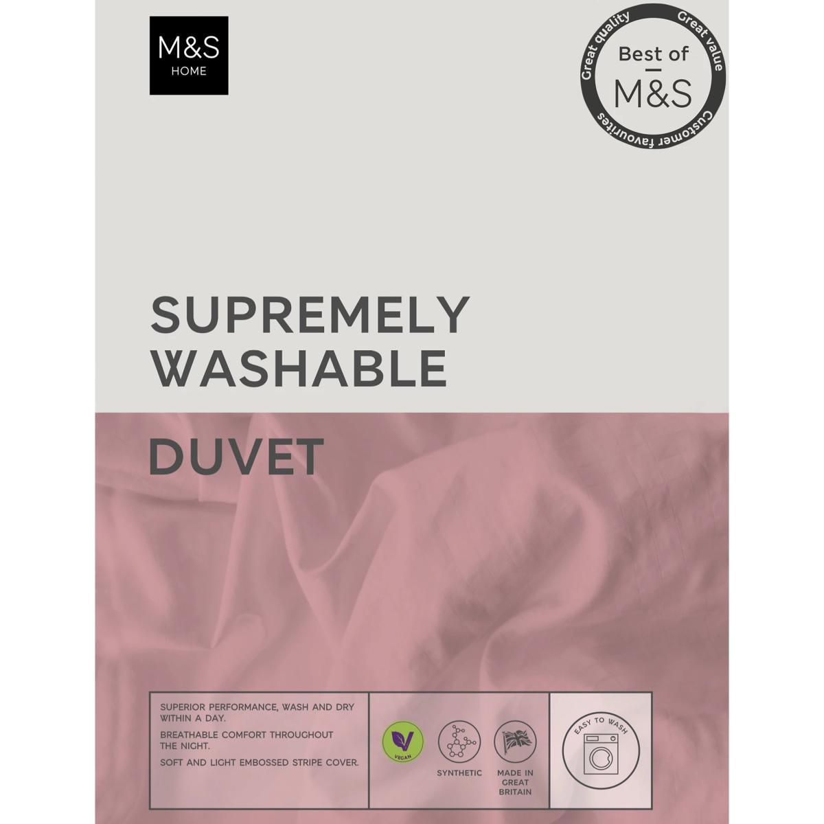 M&S Supremely Washable 10.5 Tog Duvet - 5FT - White, White – image 2