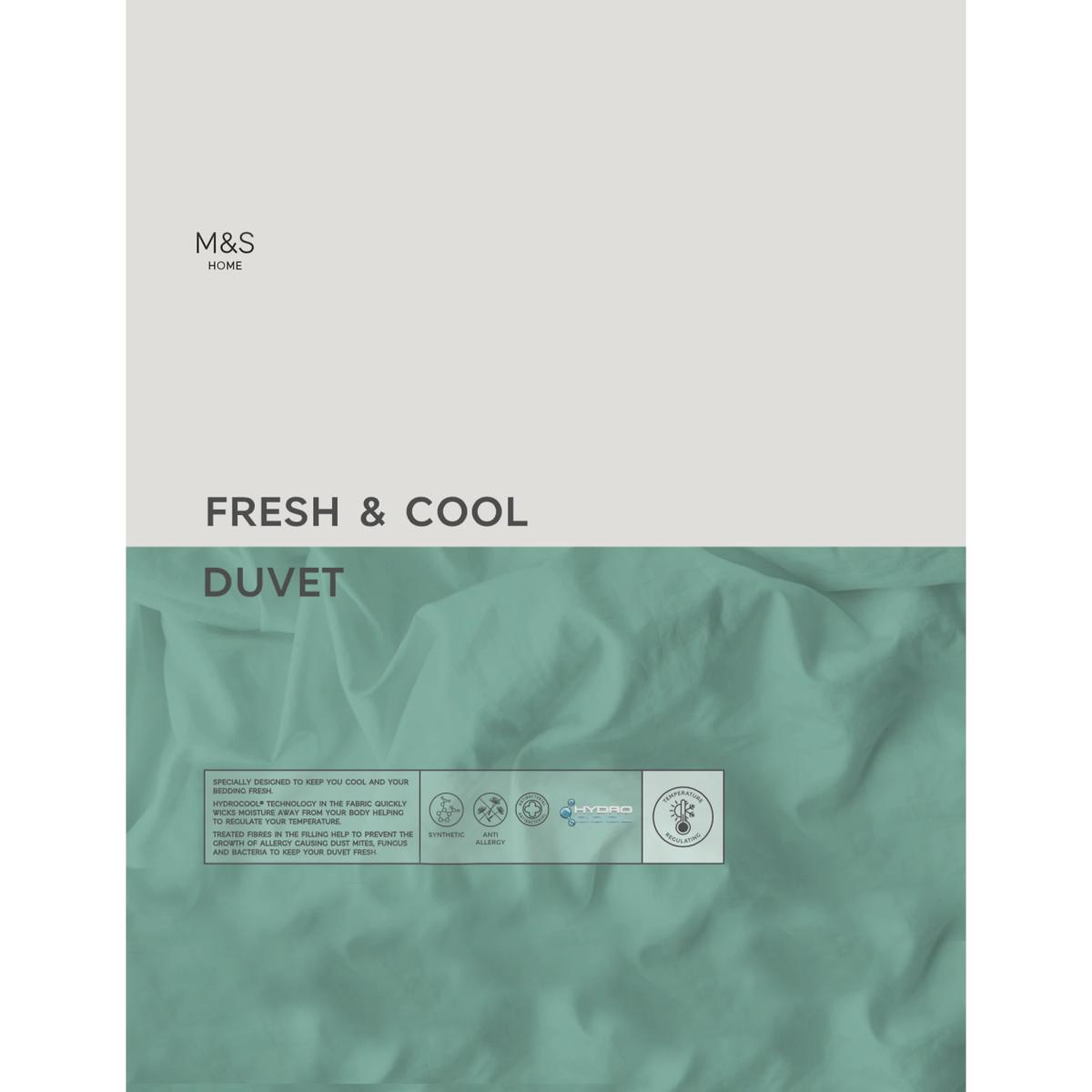 M&S Fresh & Cool 13.5 Tog Duvet - SGL - White, White – image 2