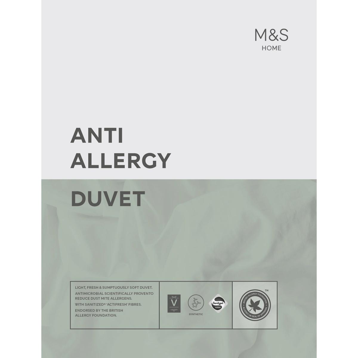 M&S  Anti Allergy 13.5 Tog Duvet - 5FT - White, White – image 2