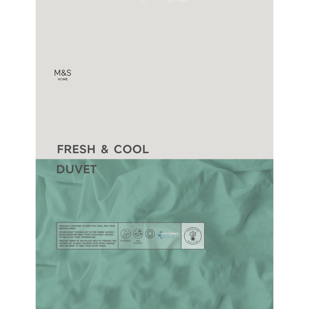 M&S Fresh & Cool 1 Tog Duvet - 6FT - White, White – image 2