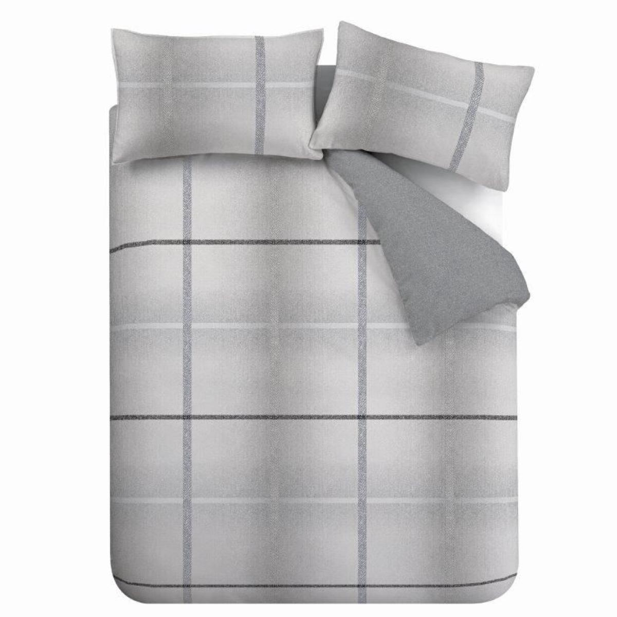 Catherine Lansfield Berwick Tweed Brushed Grey Duvet Set – image 5