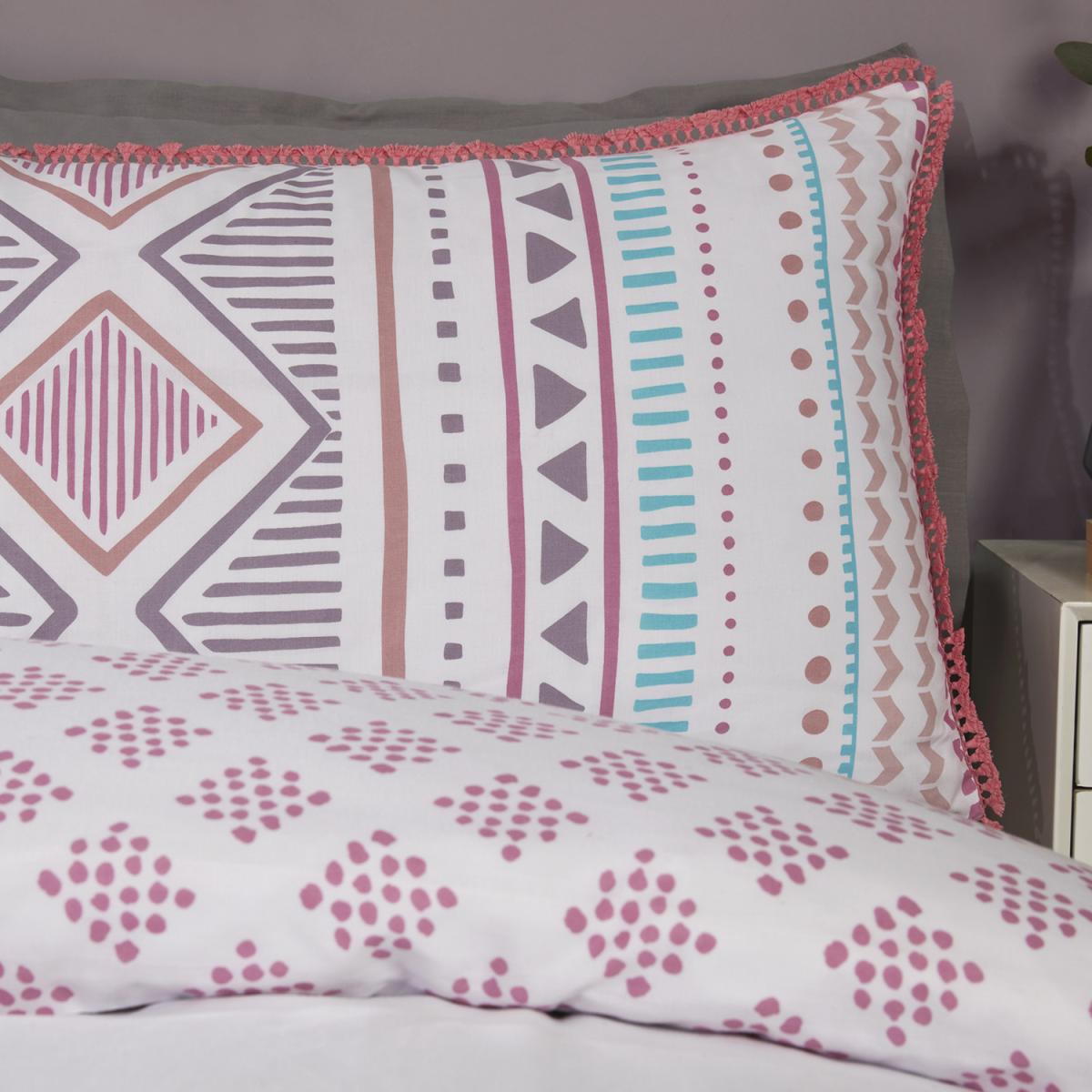 Navajo Tribal Duvet and Pillow Case Set - Blush & Navy / King – image 3