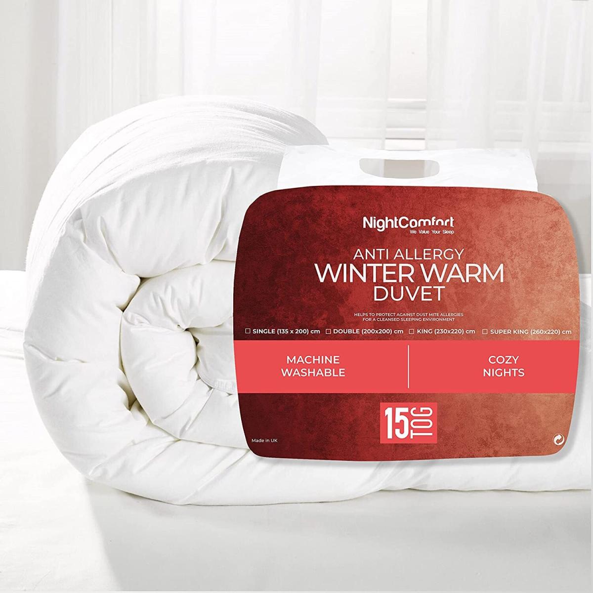 15-Tog Winter Warm Duvet - White / 200cm / Machine Washable, Tumble Dry Low Heat / 1kg – image 7