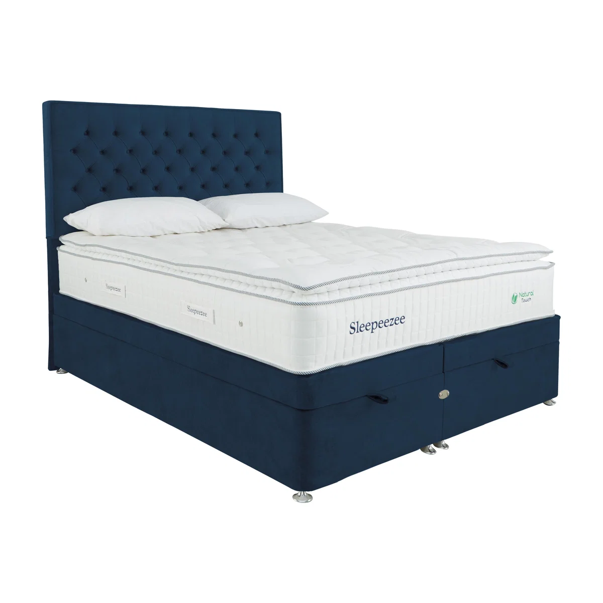 Sleepeezee - Natural Touch 3000 Pillowtop End Ottoman Divan Set - Super King - Blue – image 1