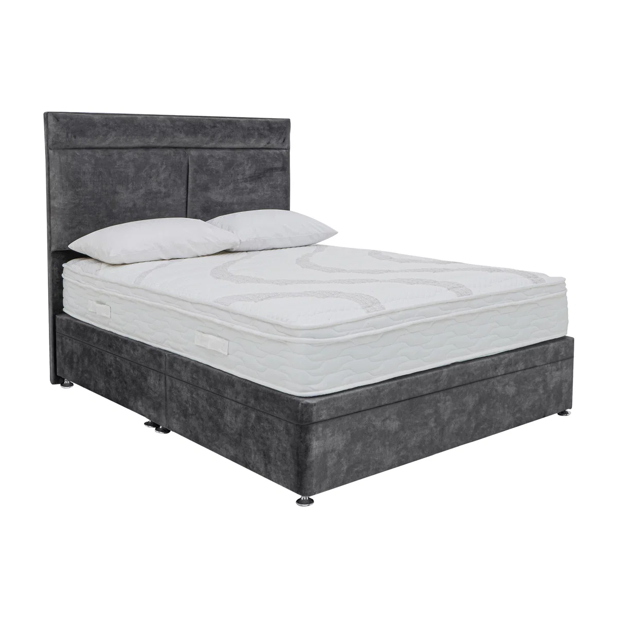 Sleep Story - Latex 3400 Side Ottoman Divan Set - Super King - Black – image 1